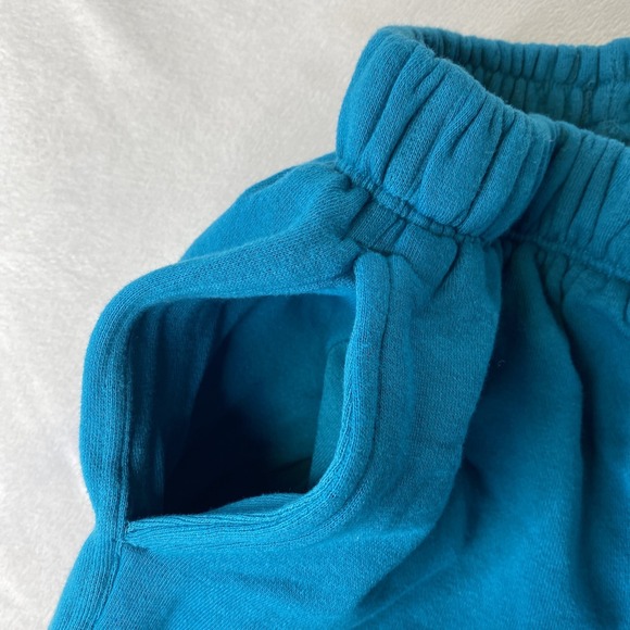 VTG 90s Nike Sweatpants Track Pants Womens L 12/14 Teal Swoosh Fleece Streetwear - Picture 7 of 16